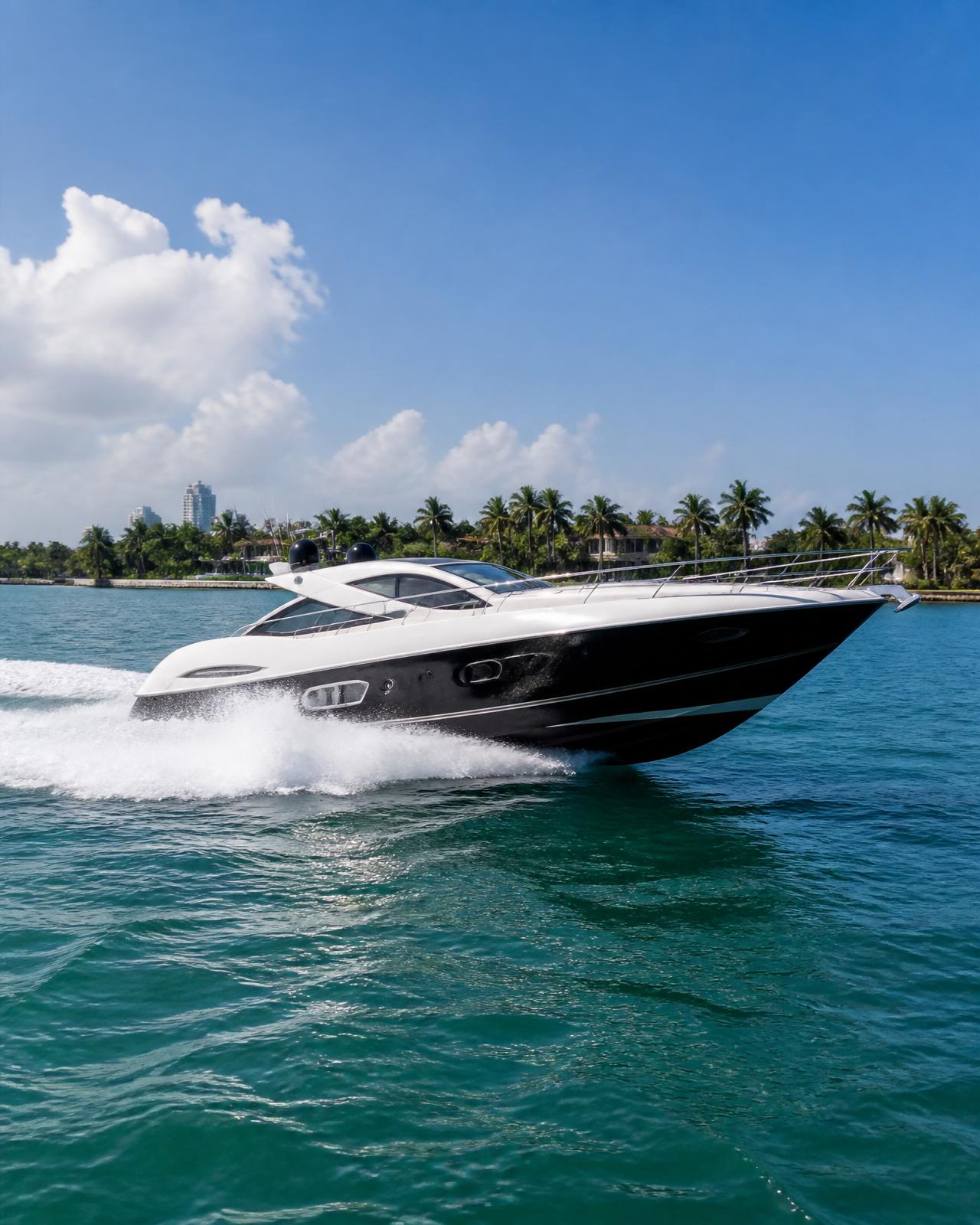 70ft Sunseeker Predator on the water in Miami